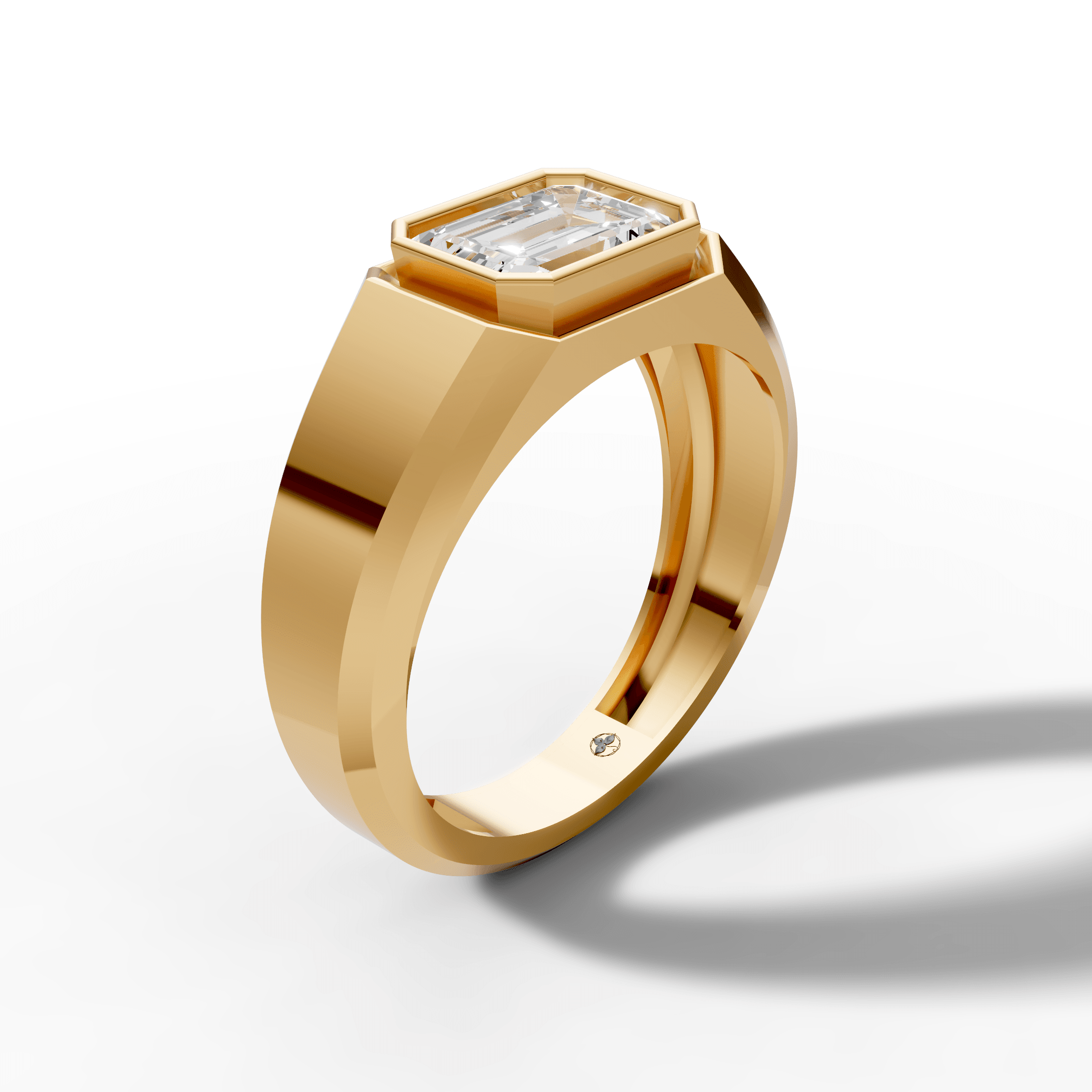 Emerald Cut Crystal Band Ring — gallery view