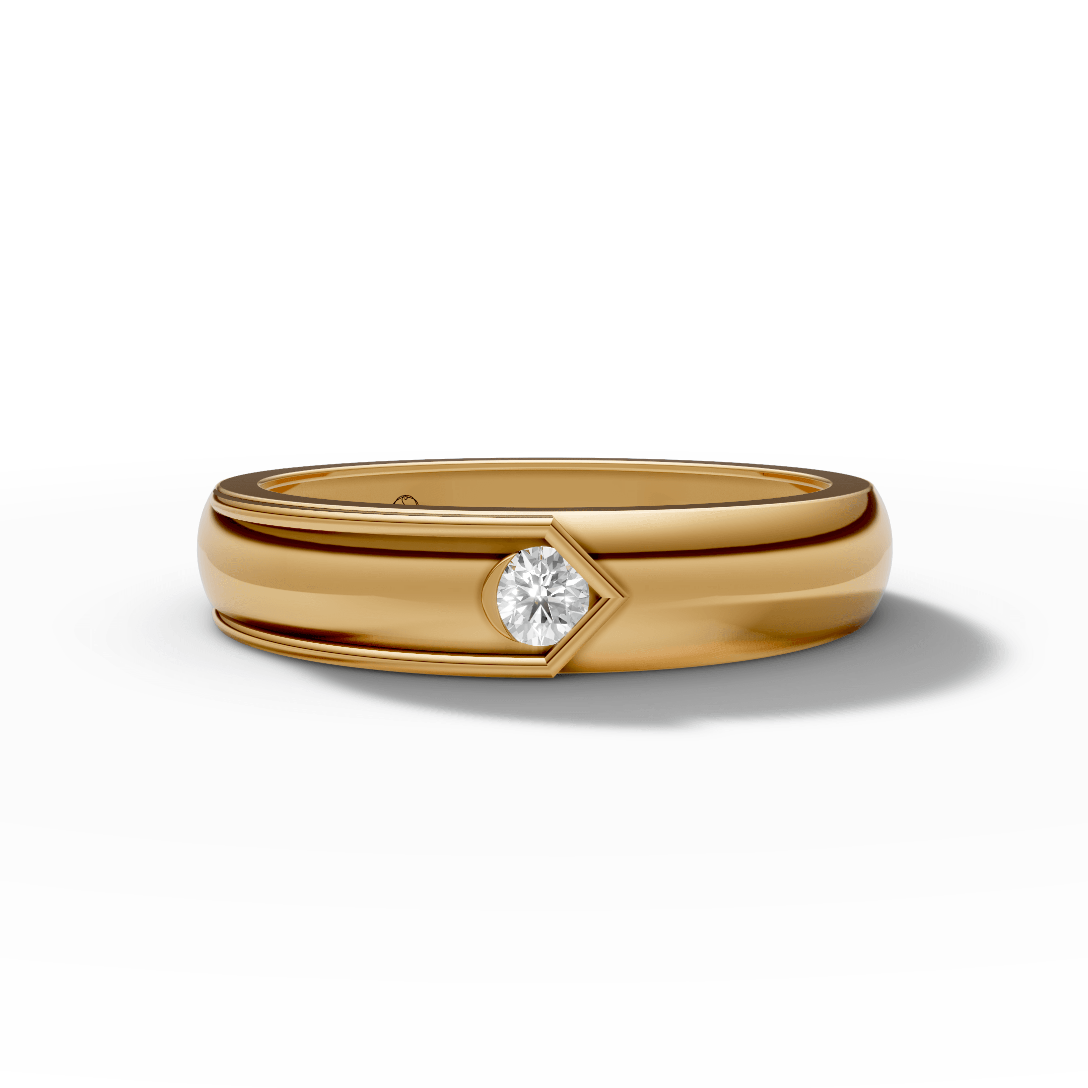 Solitaire Stone Band Ring