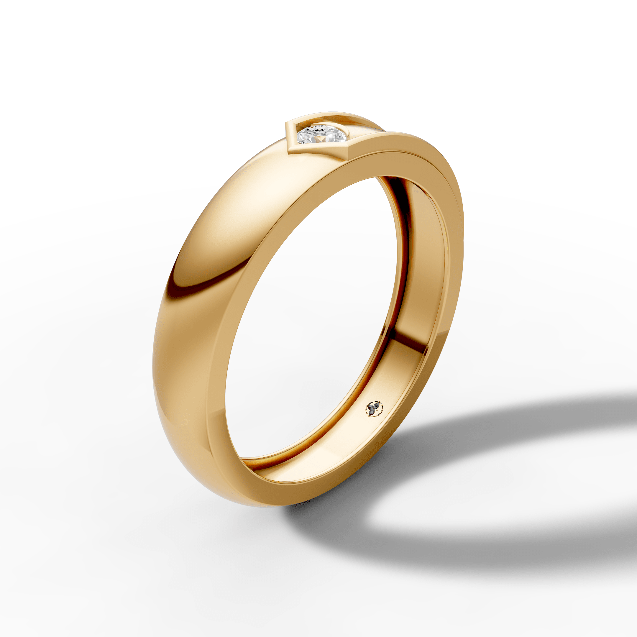 Solitaire Stone Band Ring — gallery view