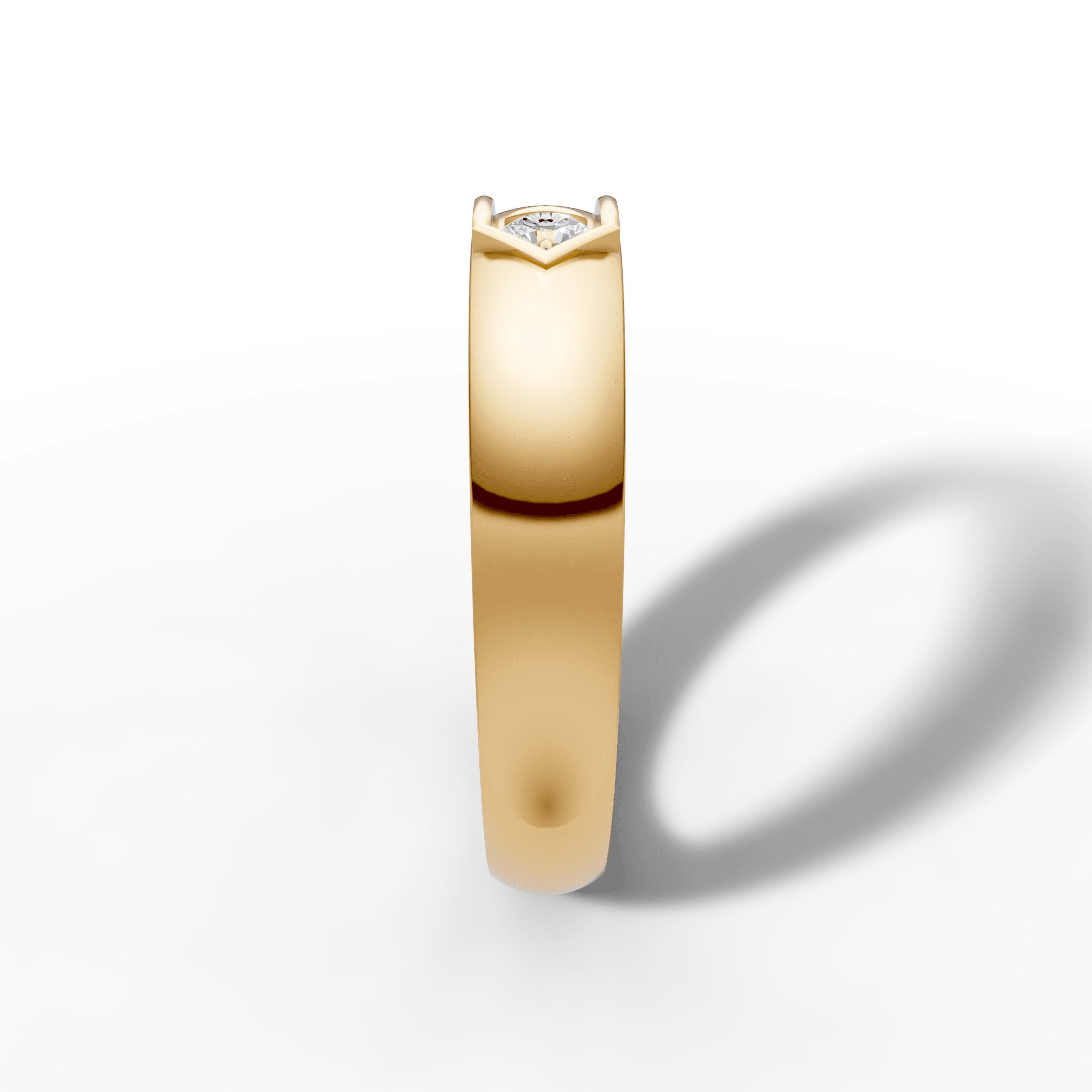 Solitaire Stone Band Ring — gallery view