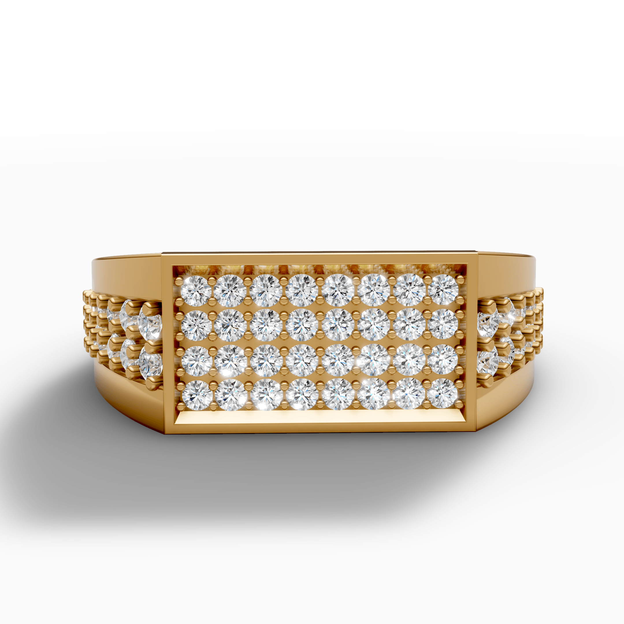 Multi-Row Crystal Statement Ring