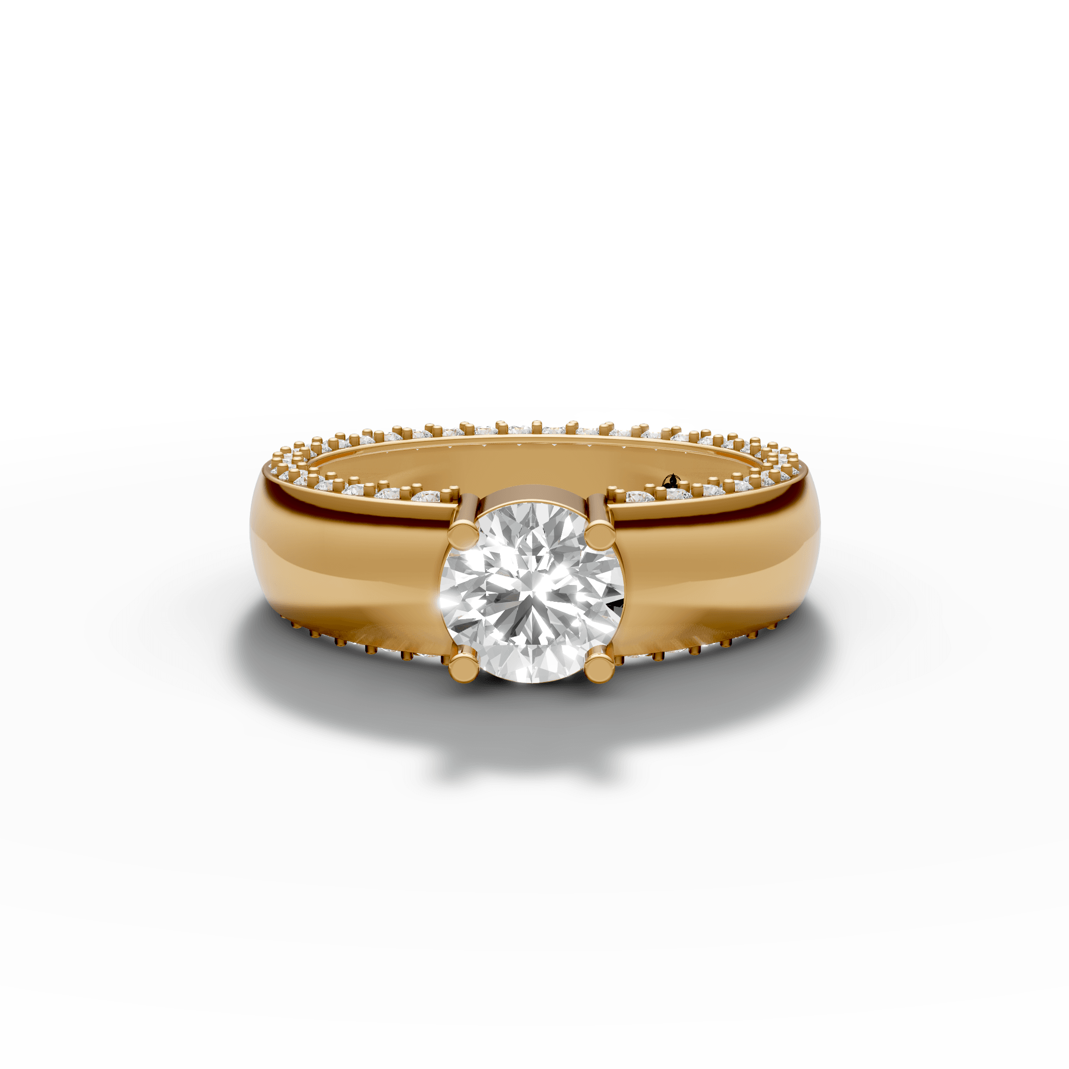 Solitaire Crystal Band Ring