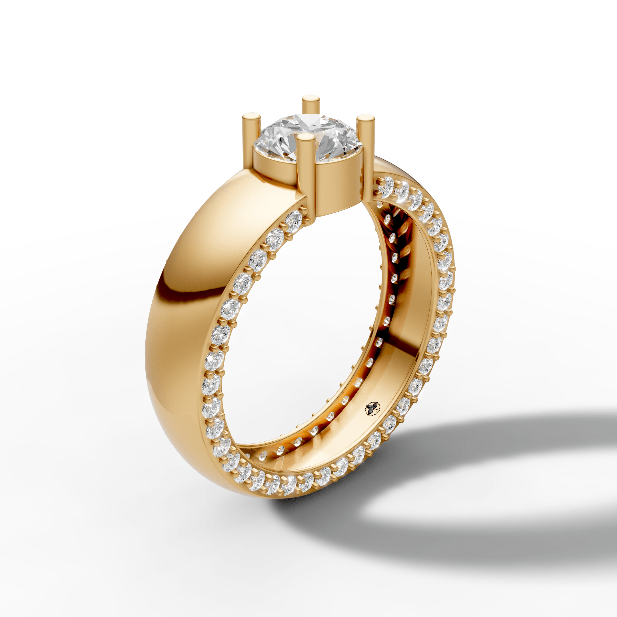 Solitaire Crystal Band Ring — gallery view