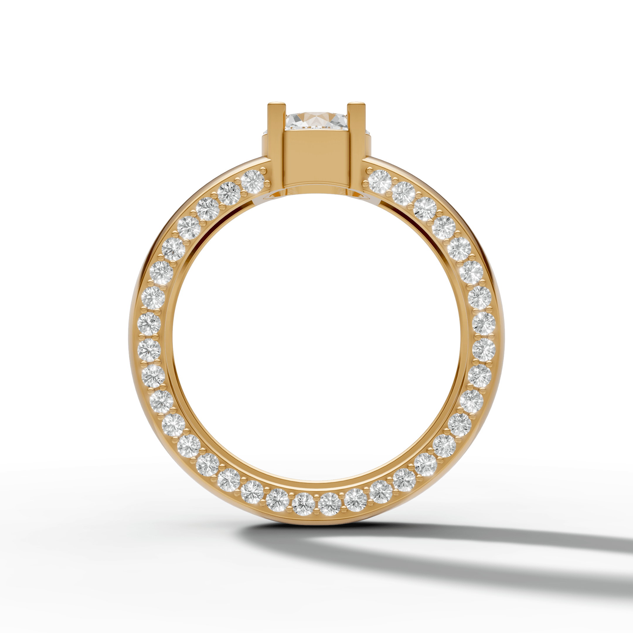 Solitaire Crystal Band Ring — gallery view