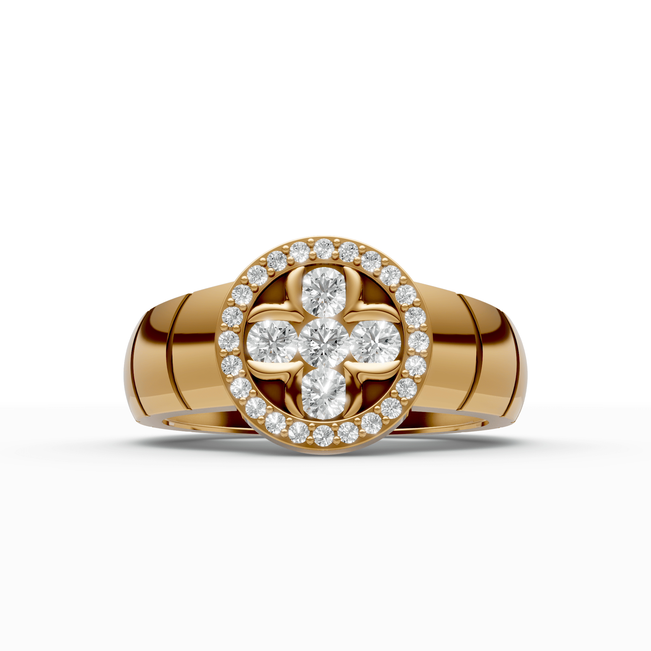 Floral Halo Crystal Ring