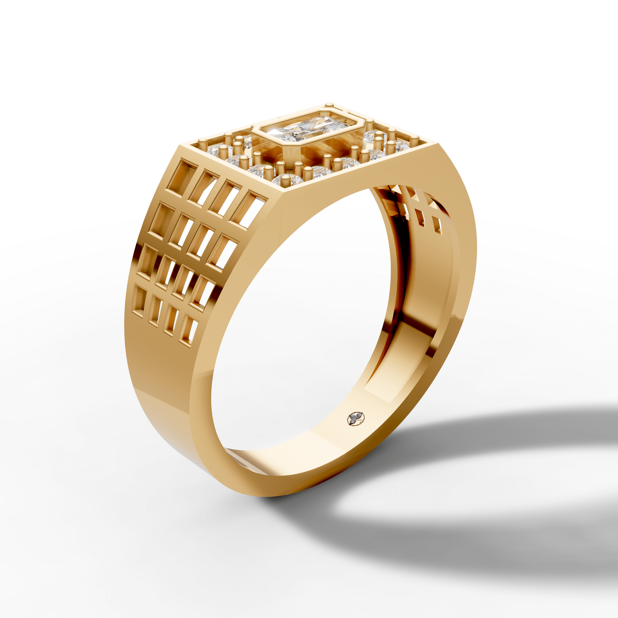 Geometric Emerald Crystal Ring — gallery view