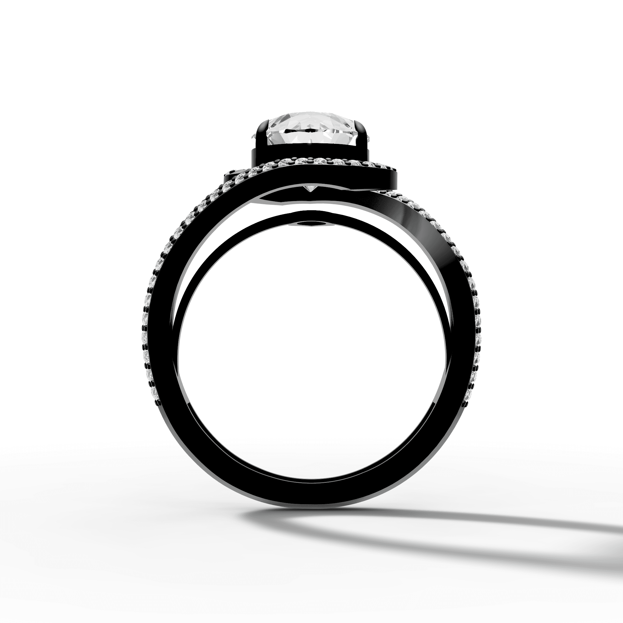 Pear Cut Bypass Halo Diamond Ring — gallery view