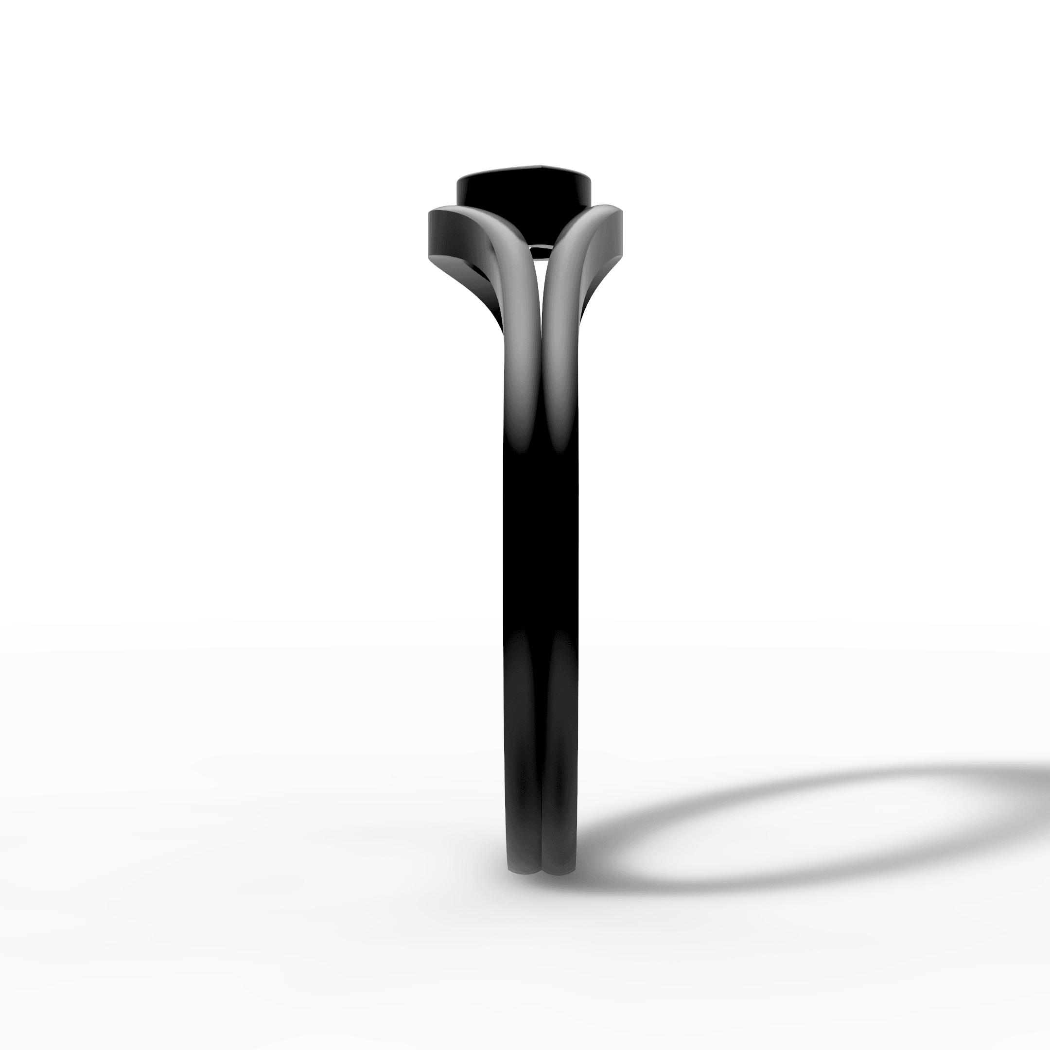 East-West Pear Bezel Split Shank Ring — gallery view