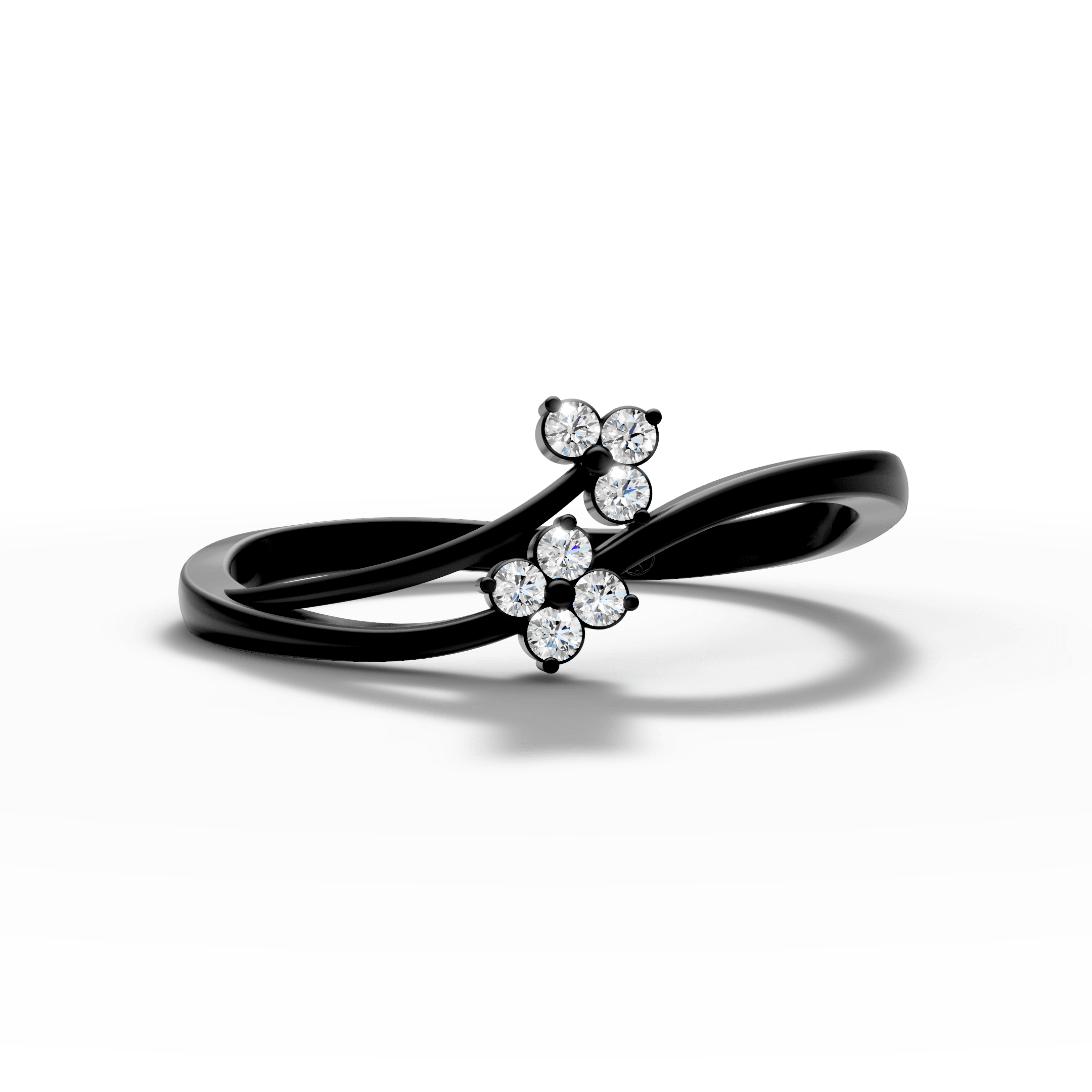 Twin Blossom Cluster Bypass Diamond Ring