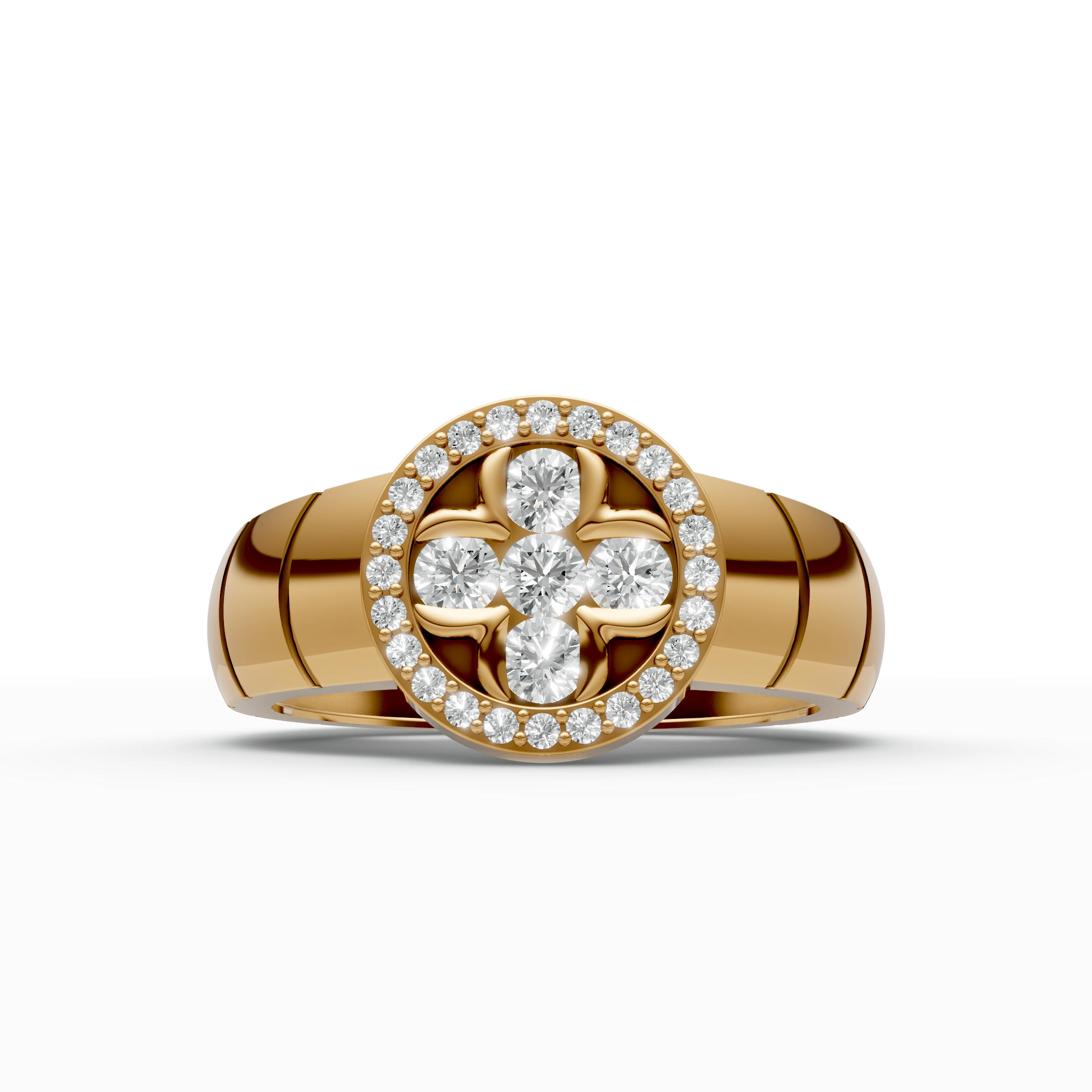 Floral Halo Crystal Ring — hero view
