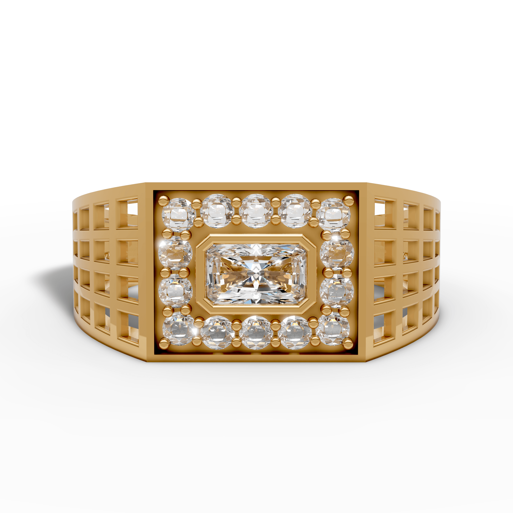 Geometric Emerald Crystal Ring — hero view