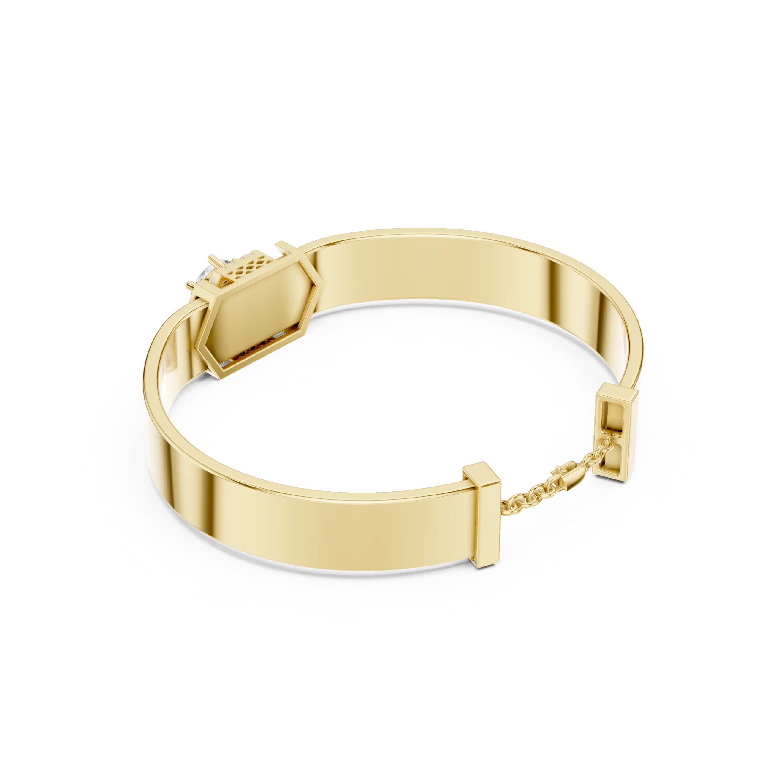 Hexagon-Cuff-Gents-Bracelet-gold-view2